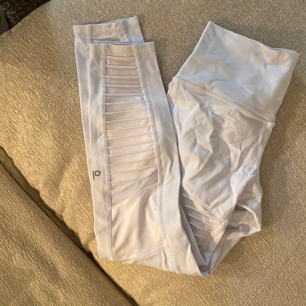 Alo white moto leggings